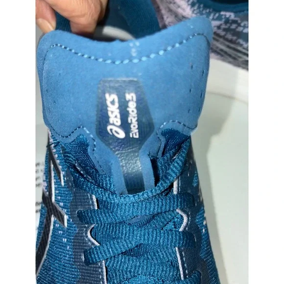 ASICS Evoride 3 Women's Running Shoes Blue Pink Lightweight Athletic Sneakers - Picture 15 of 16